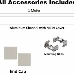 abaj Surface 1 Meter Profile Channels Without LED Straight Linear (25x25mm) 0 W 2.5 cm Tube Light image 3