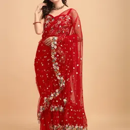 jatriqq Embroidered Bollywood Net Saree-picture-26