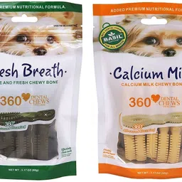 basil Calcium Milk and Fresh Breath Dental Dog Chew Dog Treat-picture-22