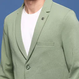 showoffff Men Solid Single Breasted Casual Blazer image 3