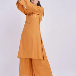 styvibe Women Solid, Embellished Pure Cotton Kaftan Kurta image 4