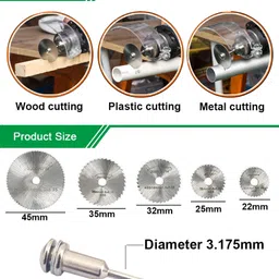 heptik 6 Piece HSS Circular Saw Blade Set - Versatile Rotary Tool Discs for Wood, Metal , and Plastic - Compatible with Dremel Accessories. Rotary Bit Set image 5