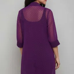 vashist Men Jacket Style Full Sleeve Purple Shrug image 3