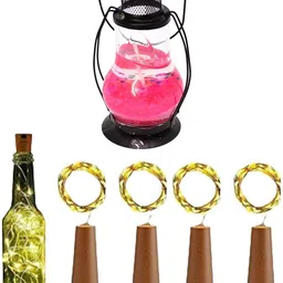 lka Lantern Candle with 4PC Cork Lights Multicolor Glass, Plastic Hanging Lantern-picture-28