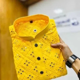 simran creation Men Embroidered Cotton Blend Straight Kurta image 2