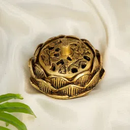 100% Pure Brass Dhoop Dani | Traditional Dhoop & Sambrani Burner for Home Brass Incense Holder-image-33