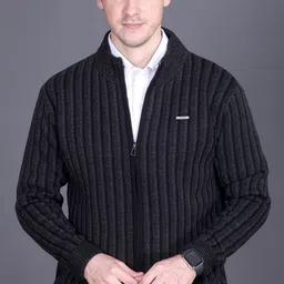 godfrey Men Checkered Round Neck Black Sweater-picture-46