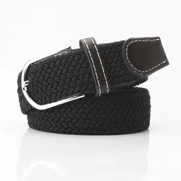 roadster Men & Women Casual, Party Black Canvas Belt image 2
