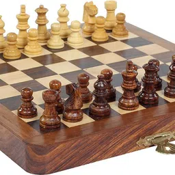 desi toys Handcrafted Foldable Magnetic Chess Board Set Chumbak Satranj 12 inches 5.08 cm Chess Board image 3