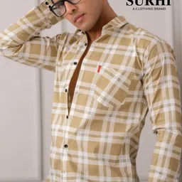 surhi Men Regular Fit Checkered Spread Collar Casual Shirt-picture-14