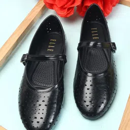 elle Women's Perforated Mary Jane Comfort Flat with Adjustable Buckle Bellies For Women image 3