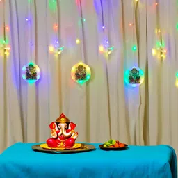 nisco 108 LEDs 3.01 m Multicolor Flickering, Steady, Color Changing Ganesh Rice Lights-picture-12