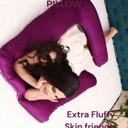 siroki J-Shaped Full Body Maternity Pillow with Chain Cover for Back Legs Belly Support Microfibre Solid Pregnancy Pillow Pack of 1 image 2