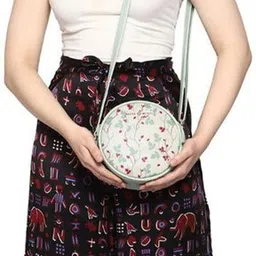 sacci mucci Blue Women Sling Bag Round Sling Bag, Printed Sling Bag, Women Sling Bag-Floral Tree Twig image 5