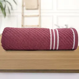 athom living Purple Cotton Solid 500 GSM Bath Towel (1 Pc)-picture-17