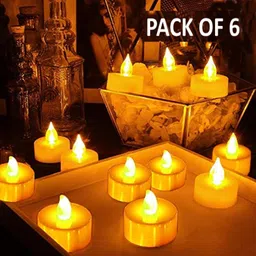 pleasing forest Acrylic LED Tea Light Candle pack of 6 Candle image 1