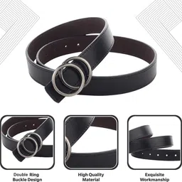 provogue Women Formal Black Artificial Leather Belt image 2