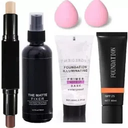 yelgo FACE MAKEUP COMBO Contor,Fixer,Primer,Foundation,2Puff (6 Items in the set)-picture-23