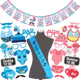 wobbox Baby Shower Props, Baby Shower Banner, Sash, Baby Shower Decoration (FP1847) Photo Booth Board image 1