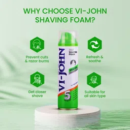 vi-john 5 Action Menthol Shave Foam for Oily Skin with Tea Tree Oil (Pack of 1) image 2