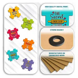 suveharts 6 Pcs Abstract Wooden Fridge Magnets image 4