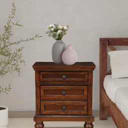 royaloak Whispering Bedside Table in Brown Colour image 1