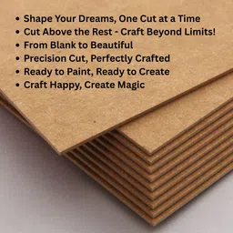 mdf Rectangular Sheet 9x12, Pack of 4 | Art, Home Décor & School Projects Wooden Cut-outs image 3