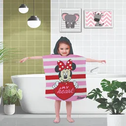 athom living Pink Cotton Kids 220 GSM Bath Towel image 1
