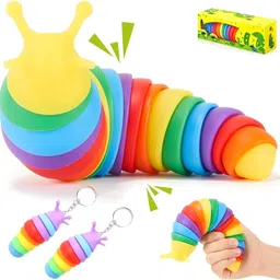coolcold Toys for Kids | Slug Fidget, Kids Toys for 2-5 Years | with 2 pcs Slug Keychain-picture-16
