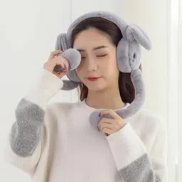 Winter Funny 1 Grey Head Phone Moving Air Pump Earmuff for Girls/Women's Ear Muff-image-38