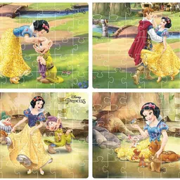 pezyox 4 in 1 Disney Princess Snow White Jigsaw Puzzle 140 Pieces for Kids image 4