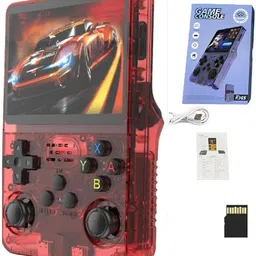 HG WORLD Retro Game R36s gaming console for Portable Style Pocket GameBox Handheld Gaming 3.5 IPS Screen Rechargeable Battery Handheld Console Gaming 64 GB with 21+ Emulators, Hand Video Game, Best Gift For All Ages image 2