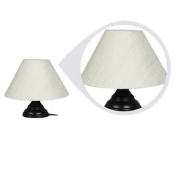 new era Off White Cotton Table Lamp image 5