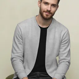 tripr Men Solid Round Neck Grey Sweater-picture-23