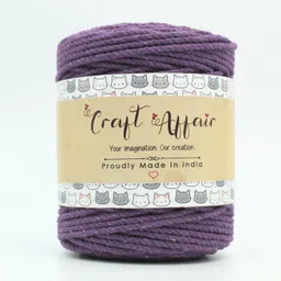 | 3ply Twisted Cotton Macrame Cord (20 M, 4mm) | Art-Craft&Diy - Voilet Voilet-image-5