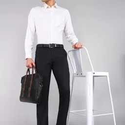 arrow Men Regular Fit Black Polyester Trousers image 2