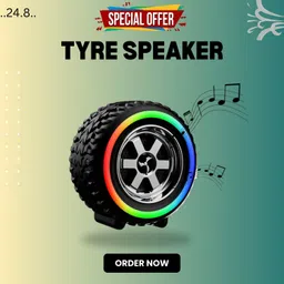 Clairbell Bluetooth Speaker Tyre Speakers with 5Hr Battery Life & Mic Work with iOSA164 10 W Bluetooth Laptop/Desktop Speaker-image-47