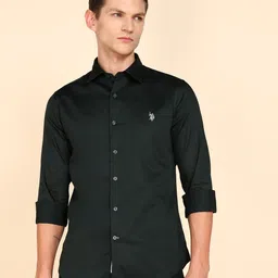 u.s. polo assn. Men Tailored Fit Solid Cut Away Collar Casual Shirt-picture-26