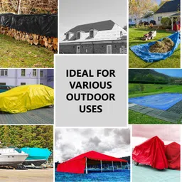 homestic Pack of 2 Waterproof 120 GSM Premium Tarpaulin Tent Tirpal | 6x6 Feet | Green Tent - For this versatile tarpaulin offers reliable defence against rain,snow and UV rays. image 5