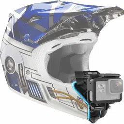 FAVOURITE RIDERS Helmet Strap Mount Front Chin Mount for GoPro for All (Black & Blue) Strap image 3