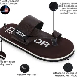 doctor extra soft Men's One Toe Slippers Ortho Care Orthopaedic Diabetic Dr Stylish House Flip-Flop and Thump Ring Slip on for Gents and Boys OR D-26 Men Slippers image 5