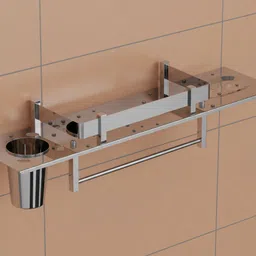 adonz NL_4 In 1 Shelf-FORSQUARE silver Towel Holder-picture-37
