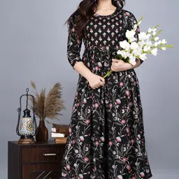 rs creations Women Floral Print Viscose Rayon Anarkali Kurta image 5