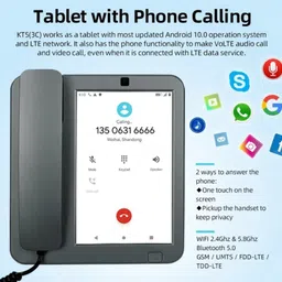 igadg 8 inch 4G LTE Android 10 Smart Fixed Desktop Video Phone Cordless Landline Phone image 3