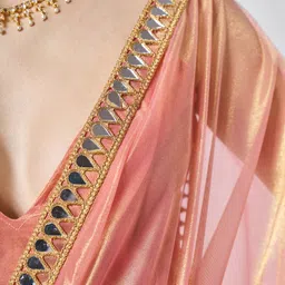 kalista Embellished, Solid/Plain Bollywood Organza Saree image 4