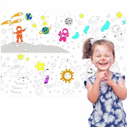 himanshu tex Coloring Re Stick Drawing Paper Roll for Kids 84x12 Inch Universe Creations Roll image 2