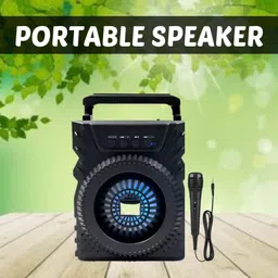 SACRO 301 (PORTABLE BLUETOOTH SPEAKER) with Karaoke Mic, 6Hrs Playtime Qa309 5 W Bluetooth Laptop/Desktop Speaker-image-96