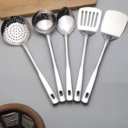 blluex Stainless Steel Daily Use Cooking and Serving Spoon For Kitchen Kitchen Tool Set-picture-20