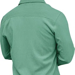 khushi creation Men Regular Fit Solid Curved Collar Casual Shirt image 2