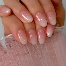 vembley Oval Shaped Gradient Pink Artificial Reusable Nails Press On Nails with Glue Pink-picture-11